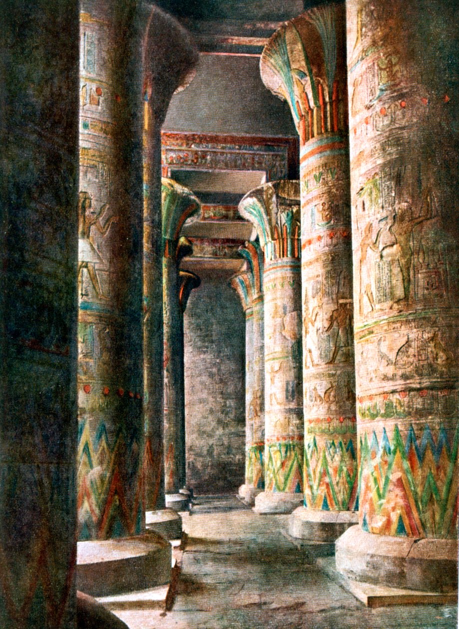 Colunas, Templo de Hórus, Edfu, Egito, Século 20 de Unbekannt