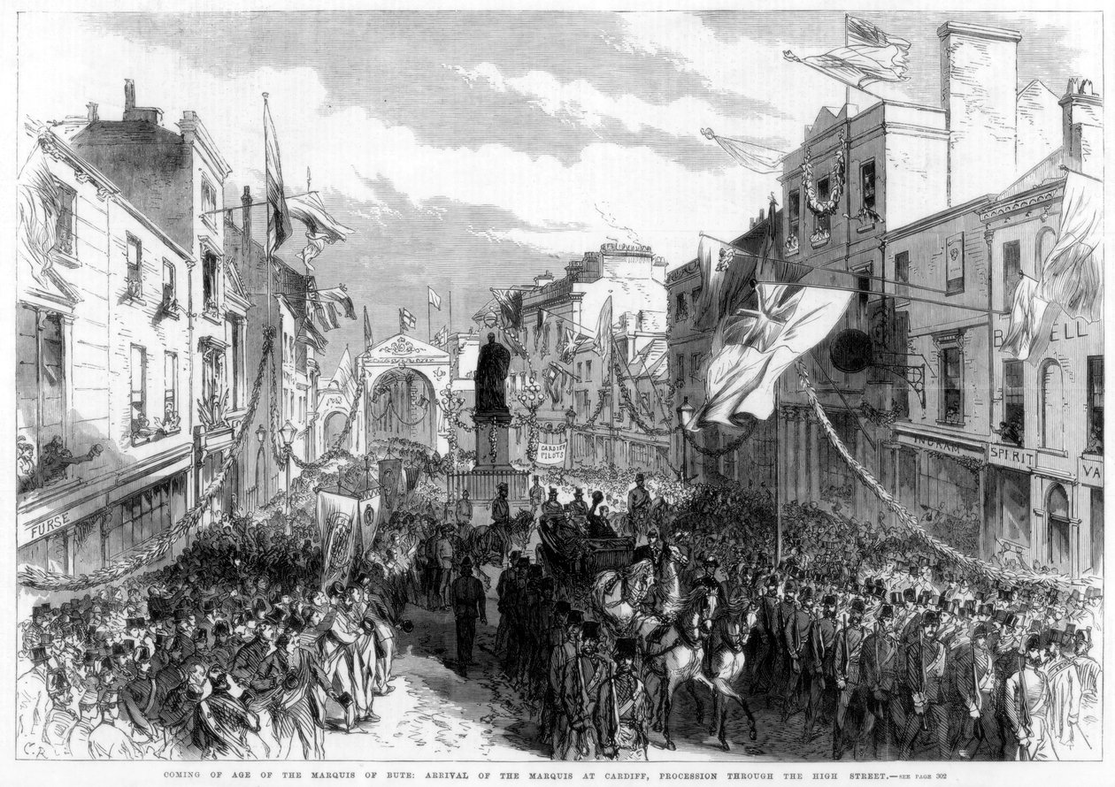 Maioridade do Marquês de Bute, Cardiff, País de Gales, 1868 de Unbekannt
