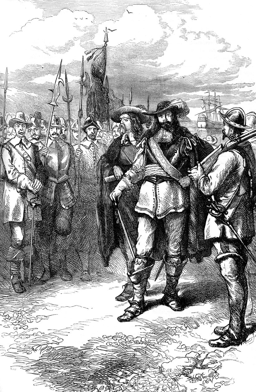 Comissários que aterram em Boston, século XVII c1880 de Unbekannt