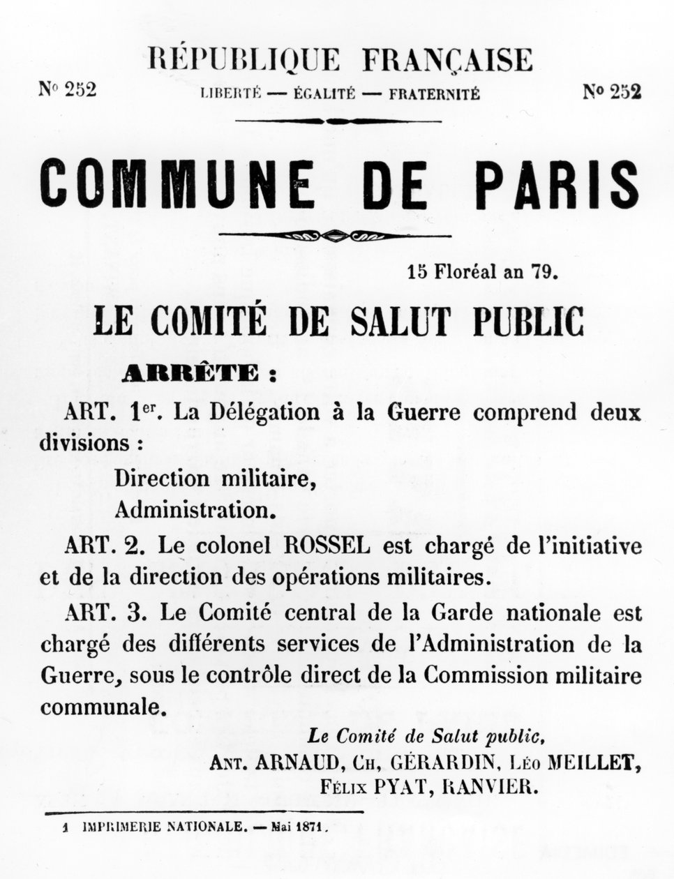 Commune de Paris, dos cartazes políticos franceses da Comuna de Paris, maio de 1871 de Unbekannt