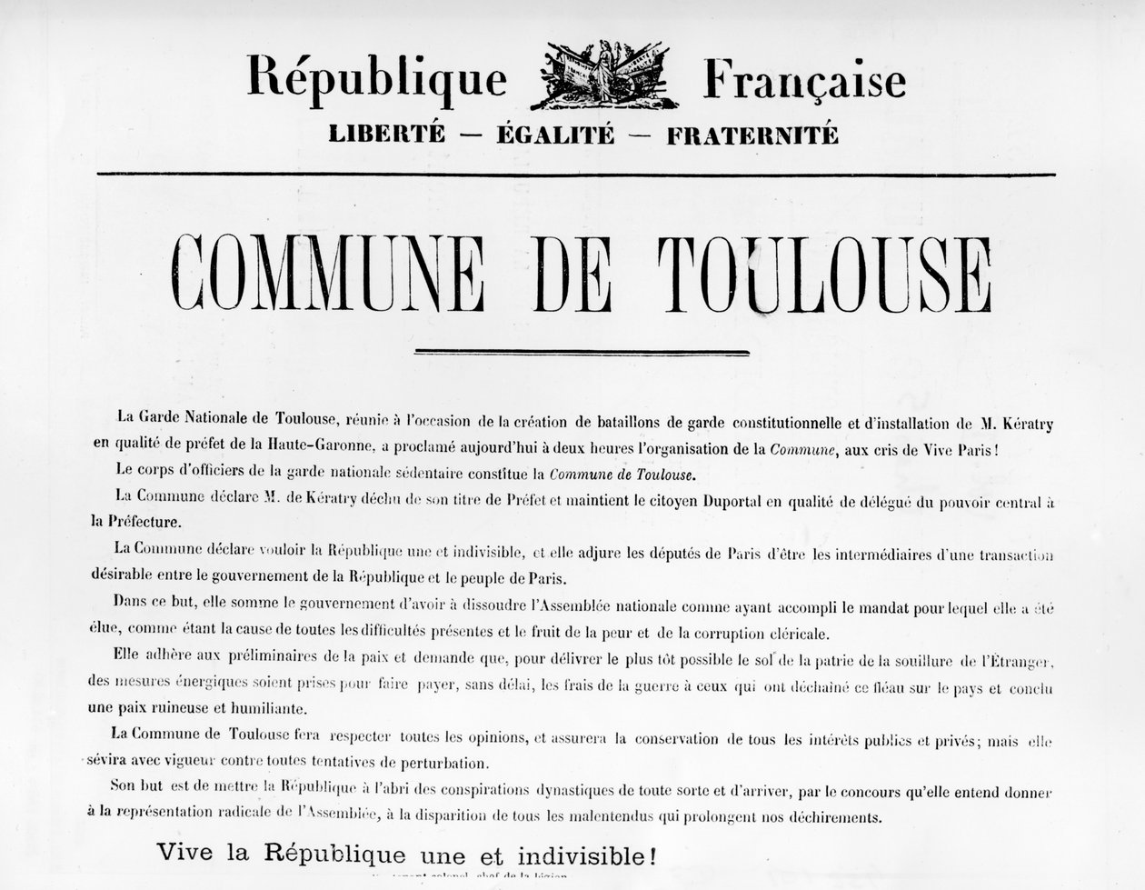 Commune de Toulouse, dos cartazes políticos franceses da Comuna de Paris de Unbekannt