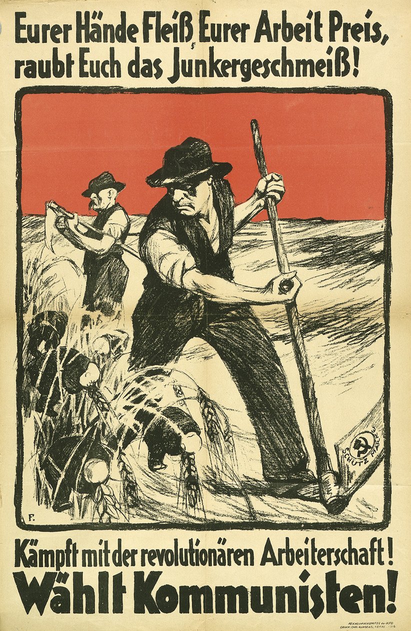 Cartaz comunista KPD da eleição, ca 1931 de Unbekannt