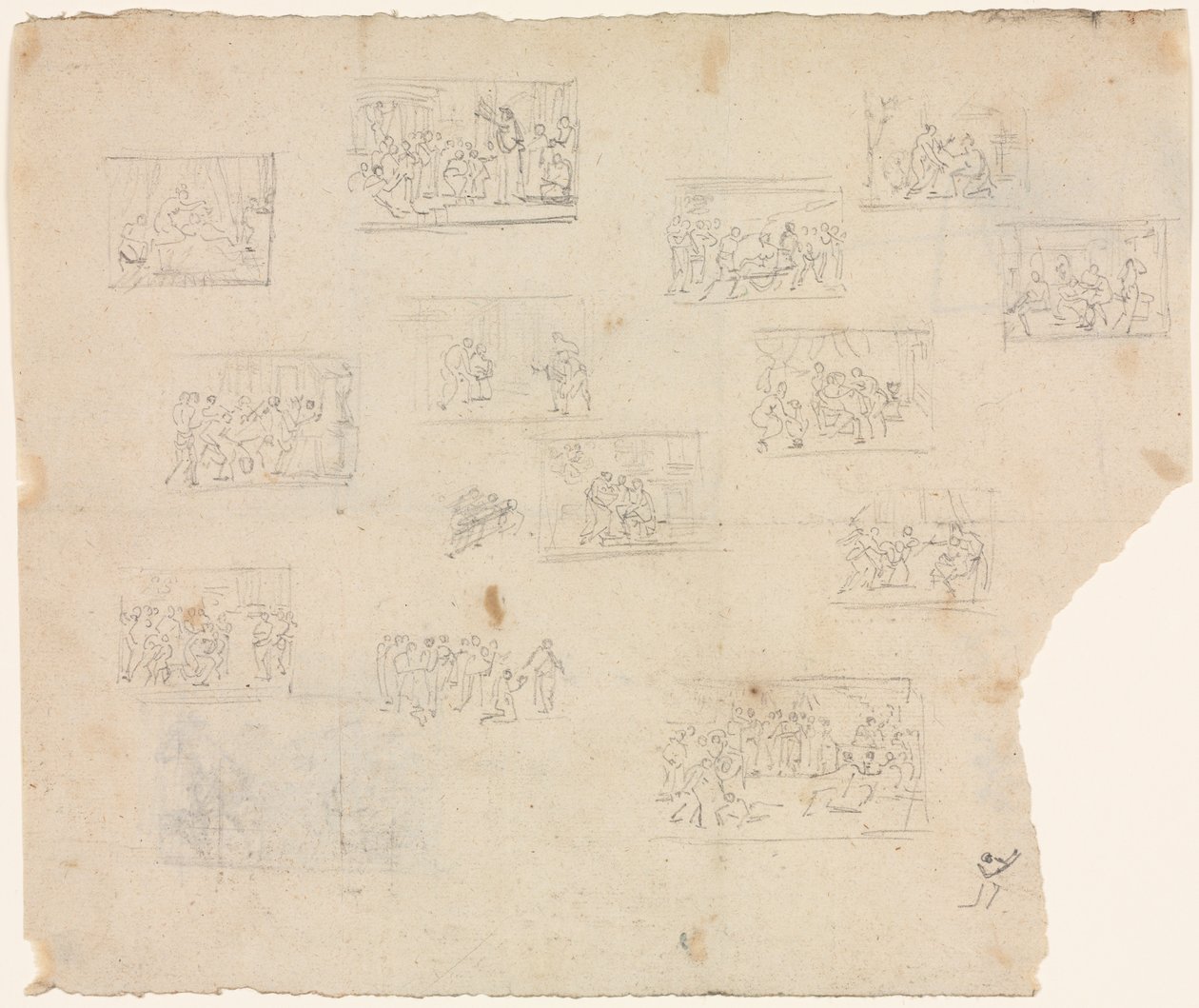 Esboços de composição após Raphael e outros artistas, c. 1800. de Unbekannt