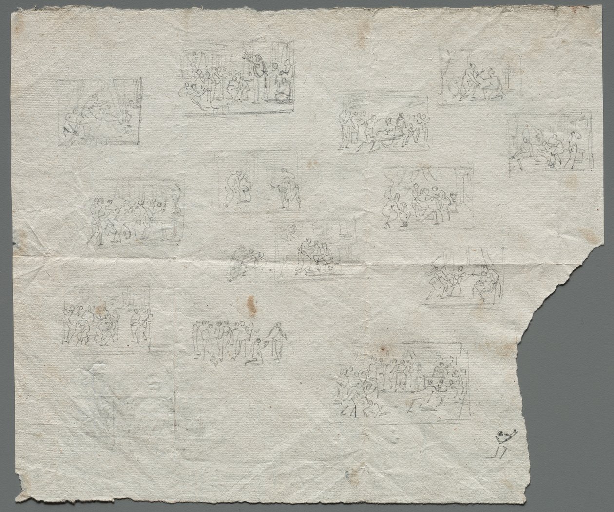 Esboços de composição após Raphael e outros artistas retomarem, c. 1800. de Unbekannt