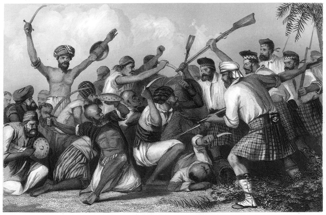 Conflito com os ghazees antes de Bareilly, 6 de maio de 1858, c1860 de Unbekannt