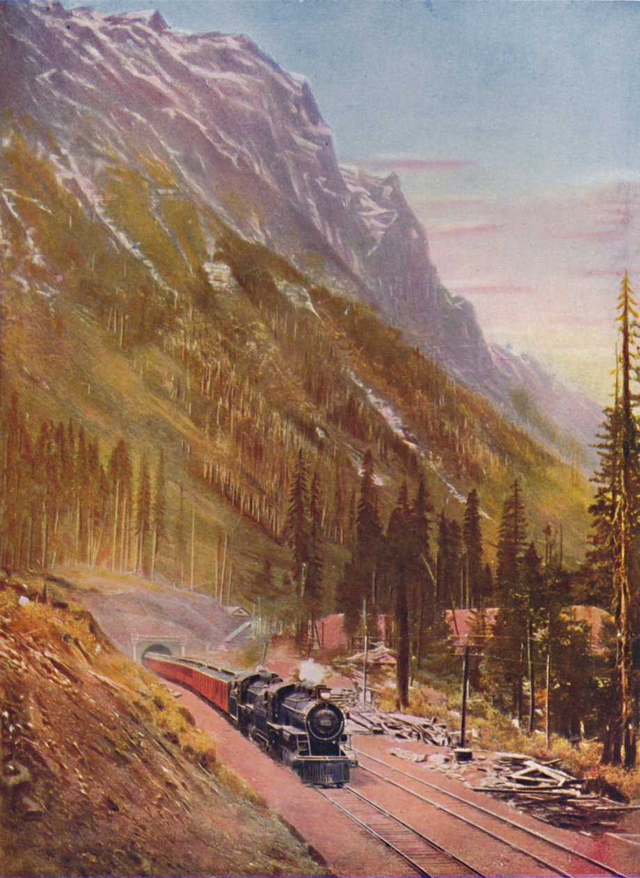 Túnel de Connaught, nas montanhas Selkirk. Ferrovia do Pacífico Canadense, 1926 de Unbekannt