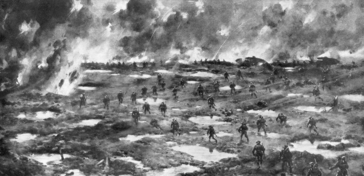 Conquista do cume Wytschaete-Messines, Bélgica, Primeira Guerra Mundial, 7 de junho de 1917 de Unbekannt