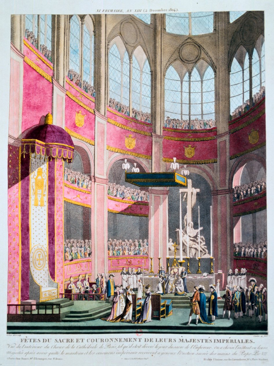 Consagração de Napoleão e Coroação de Josefina pelo Papa Pio VII, 2 de dezembro de 1804 de Unbekannt