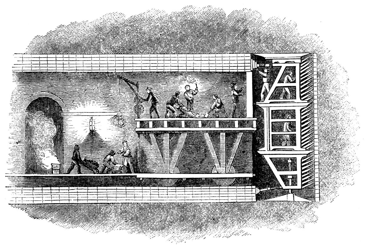 Construção do Túnel do Tamisa, Londres, 1825-1843 de Unbekannt