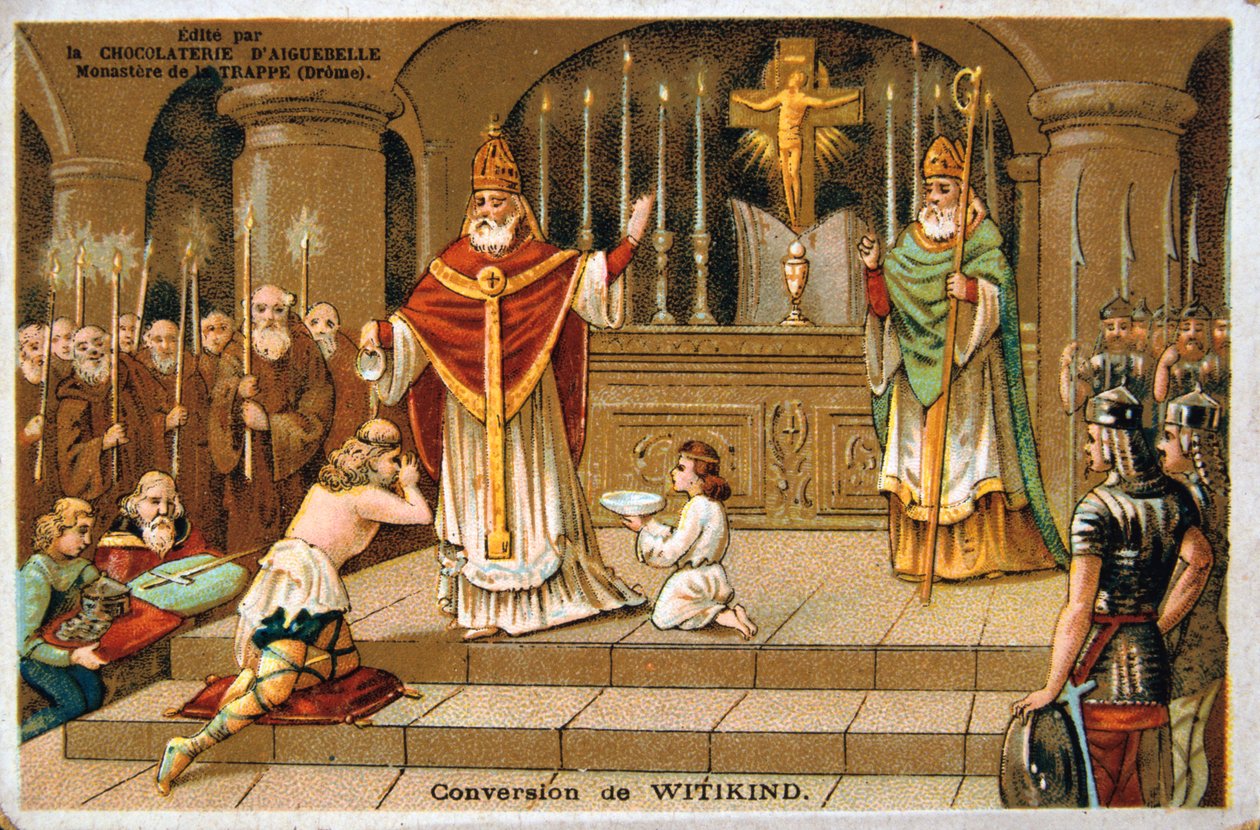 Conversão de Witikind, 785 dC, século XIX de Unbekannt