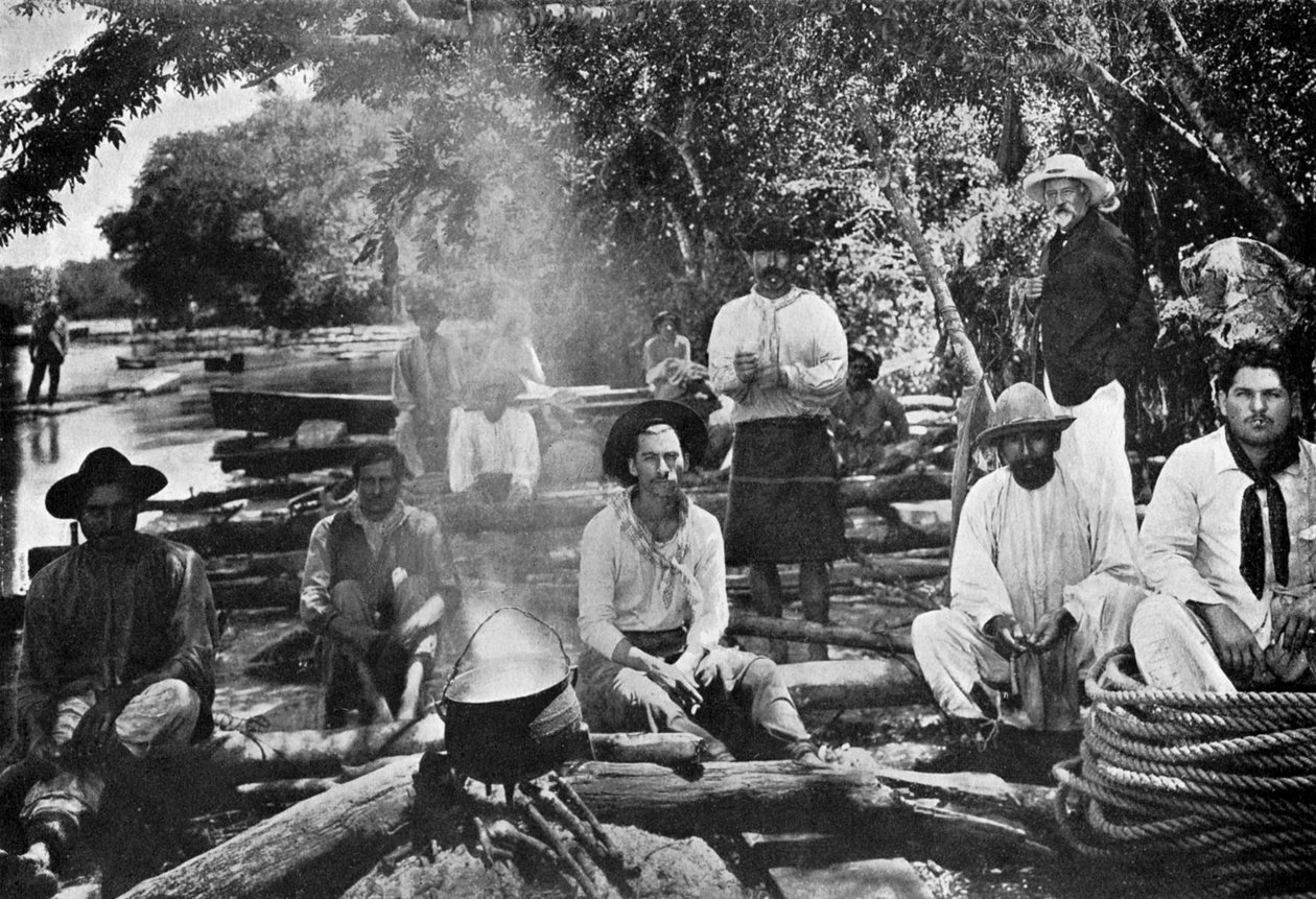 Cozinhando em uma balsa, Paraguai, 1911 de Unbekannt