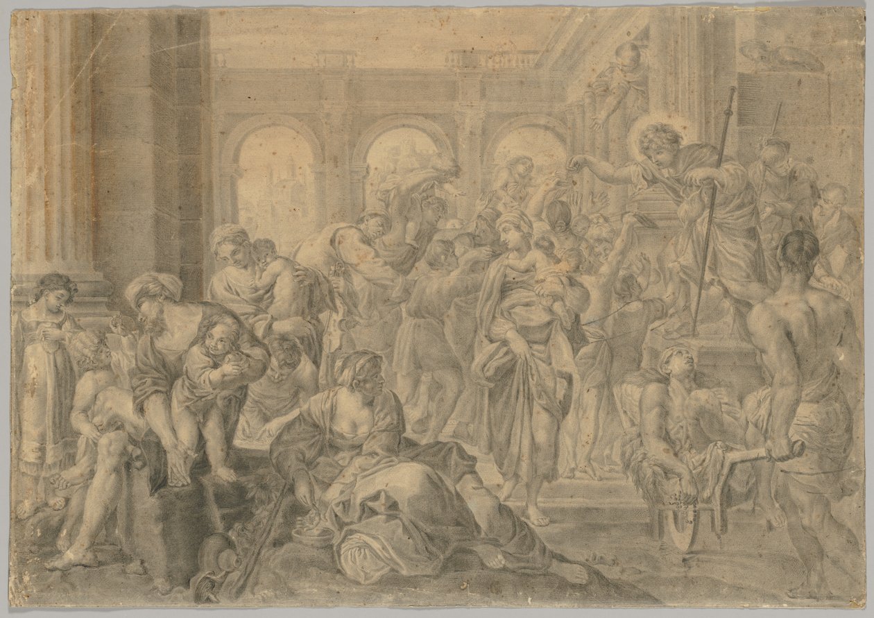 Cópia de Annibale Carraccis St. Roch dando esmola, 1595 ou depois. de Unbekannt