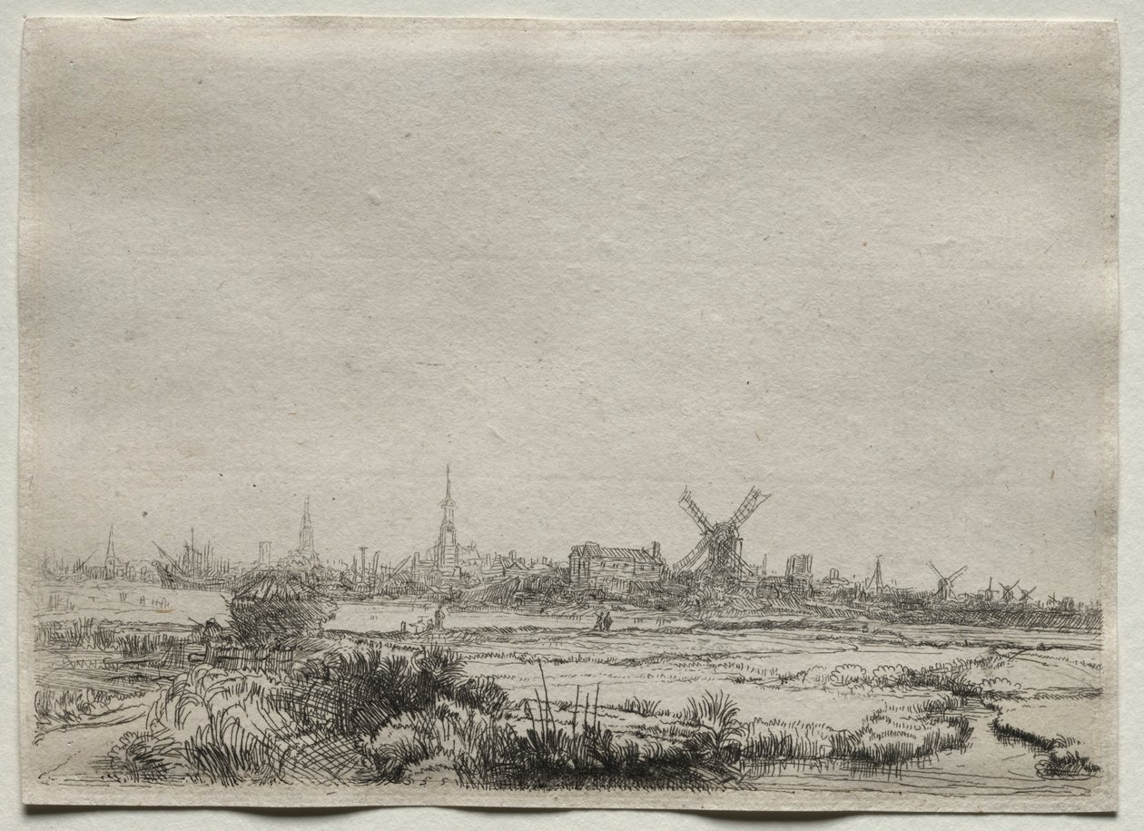 Cópia da vista de Amsterdã do noroeste, década de 1700. de Unbekannt