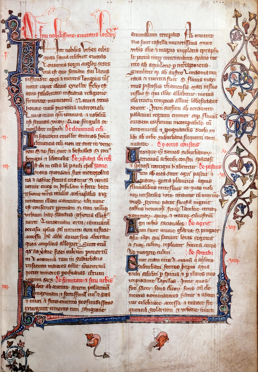 Cópia da descrição de William Fitzstephen de Londres, século XIV de Unbekannt