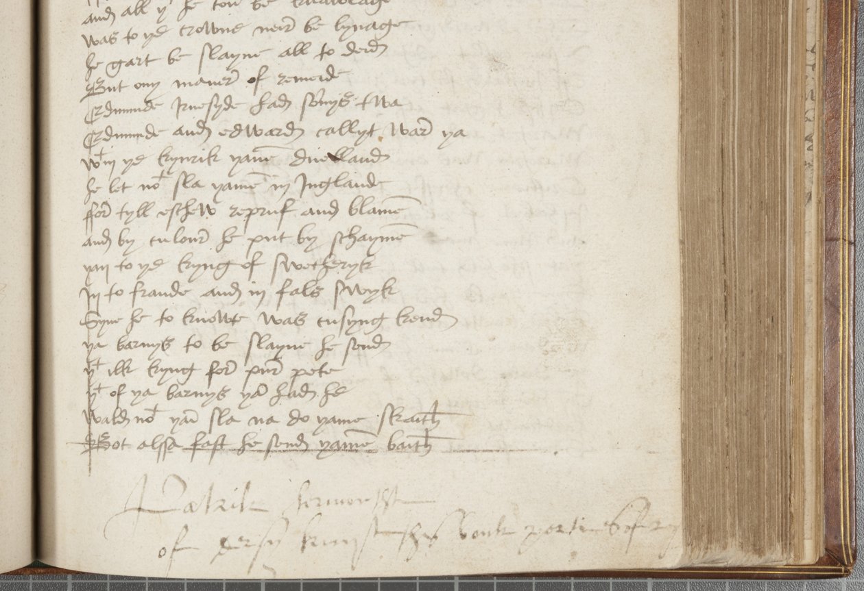 Cópia da Crónica Andrew de Wyntoun, Fol 224 recto, detalhe, c.1550 (tinta sobre papel) de Unbekannt