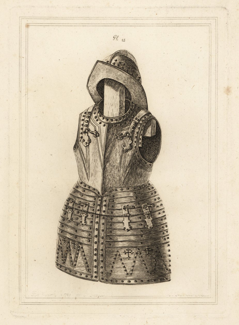 Corcelete ou terno de armadura de arquebus brilhante e peça de cabeça de moral da Torre de Londres de Unbekannt