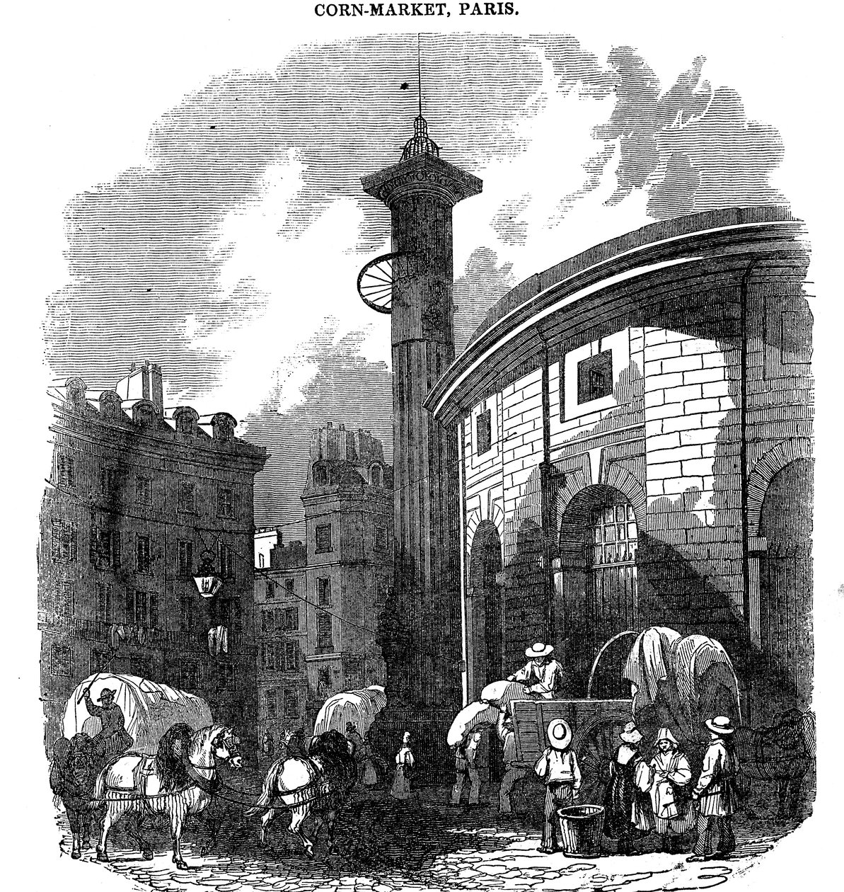 Mercado de milho, Paris, 1836 de Unbekannt