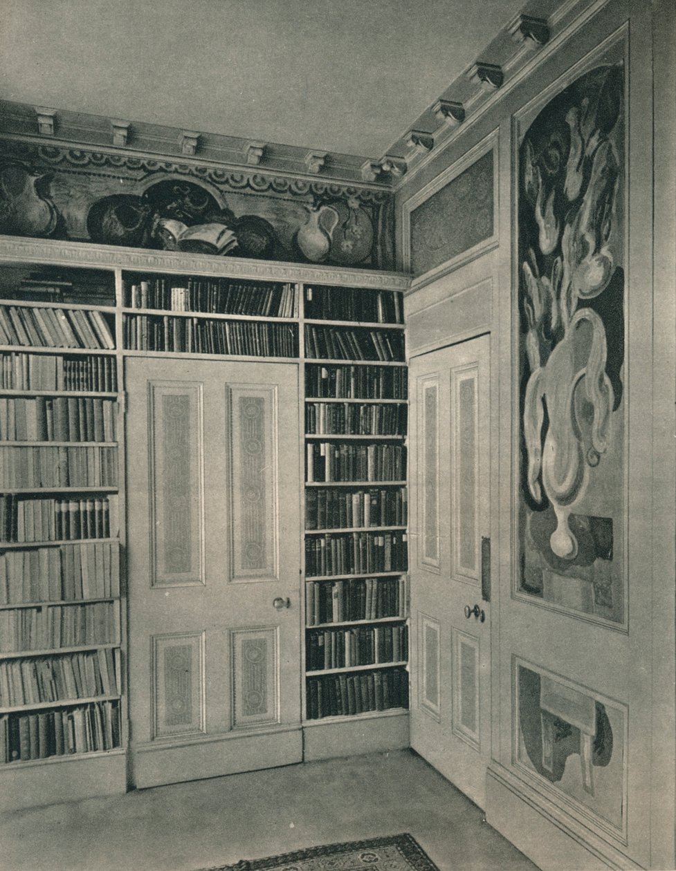 Canto da sala de estar da Sra. St. John Hutchinsons, Regents Park. Painéis de Duncan Grant, 1928 de Unbekannt