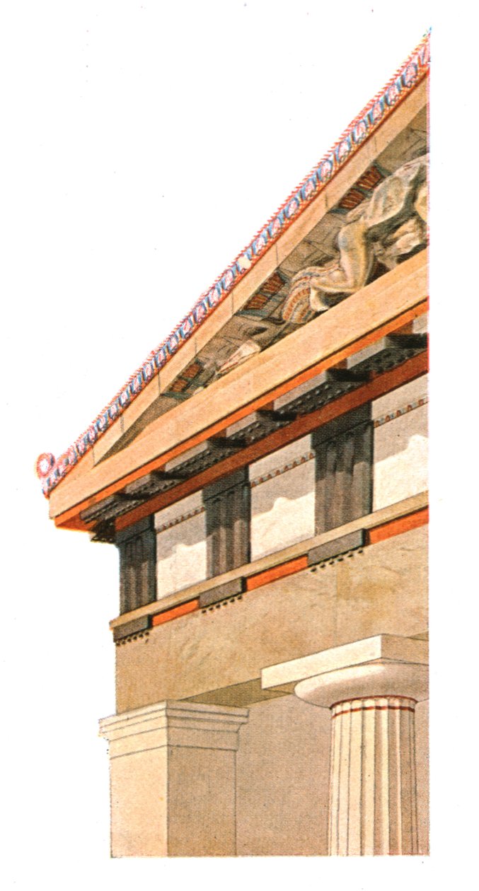 Canto do frontão do antigo templo de Atena, na Acrópole de Atenas, Grécia, 1928. de Unbekannt