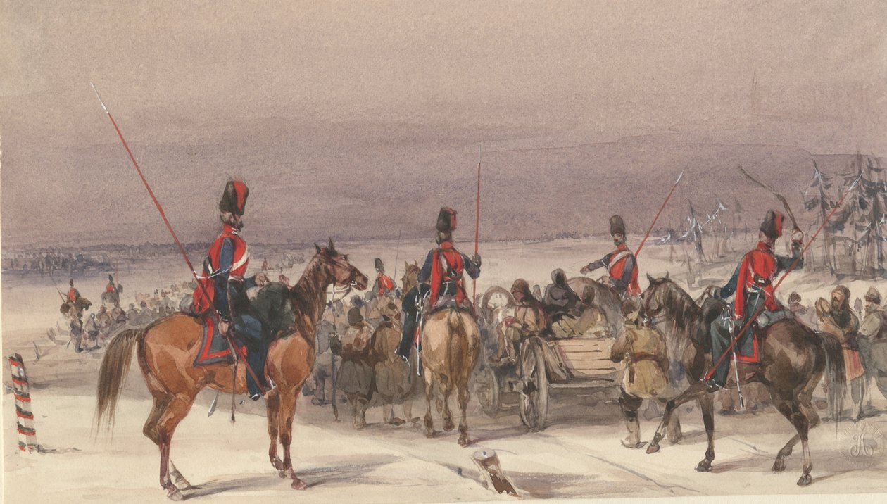 Cossacos convocando deportados, 1831 de Unbekannt