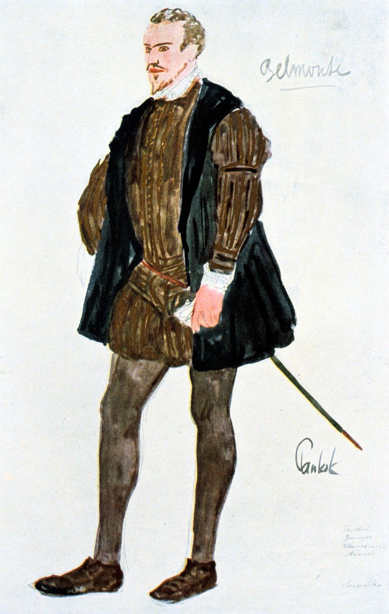 Figurino para Belmonte, c1913 de Unbekannt
