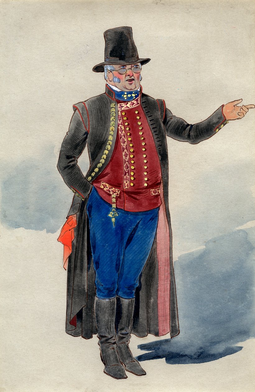 Figurino para Dear Little Denmark, Teatro Prince of Wales, 1909 de Unbekannt