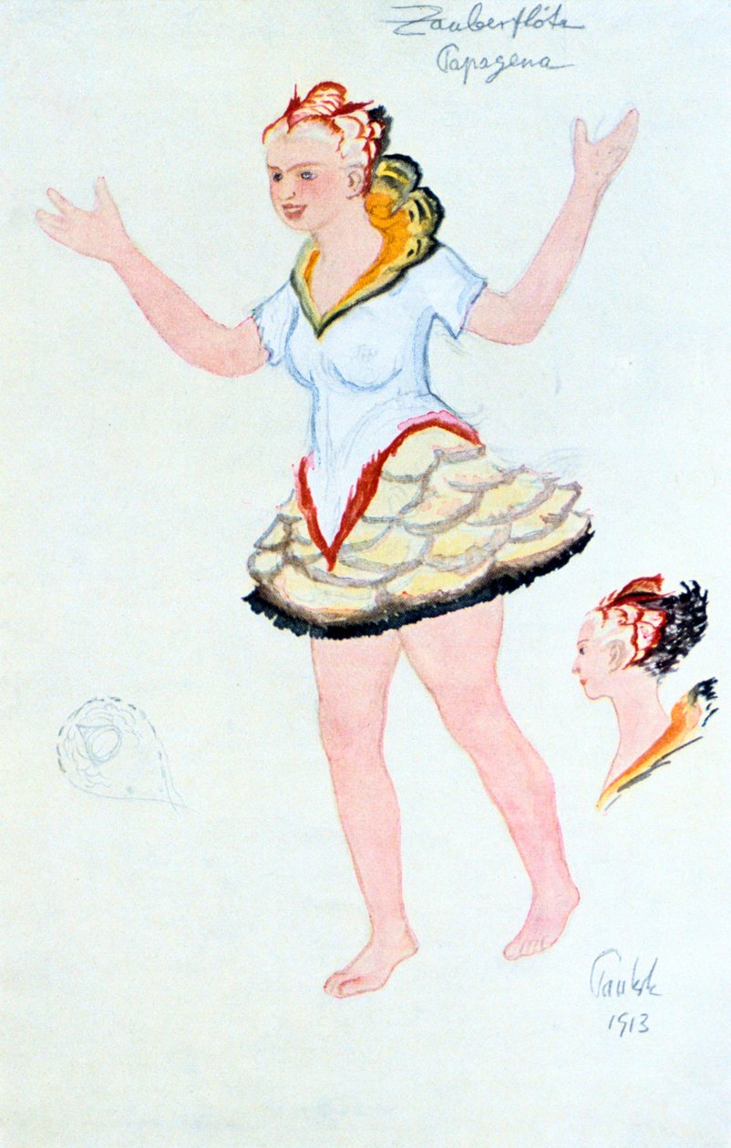 Figurino para Papegena, 1913 de Unbekannt