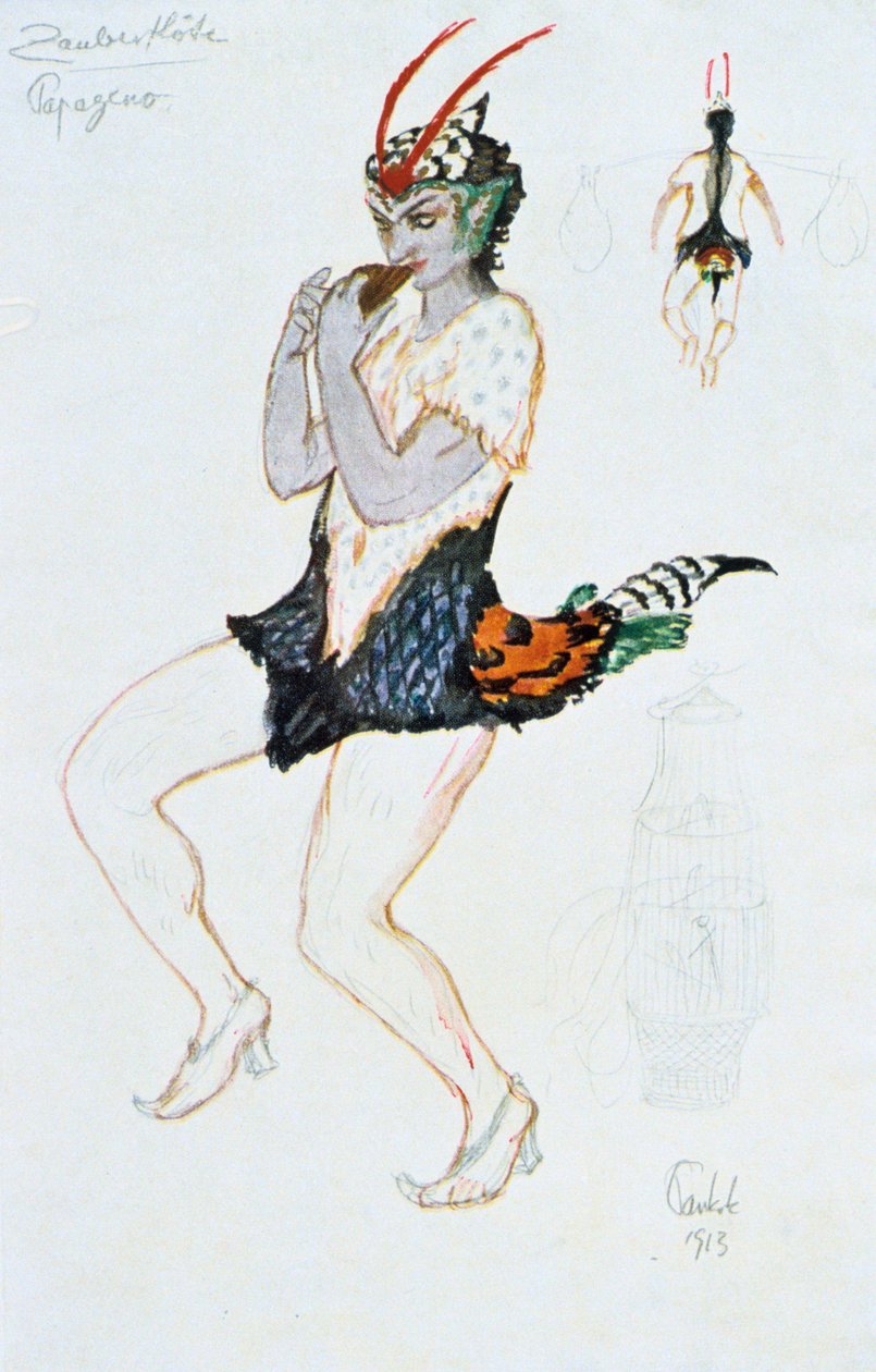 Figurino para Papegeno, 1913 de Unbekannt