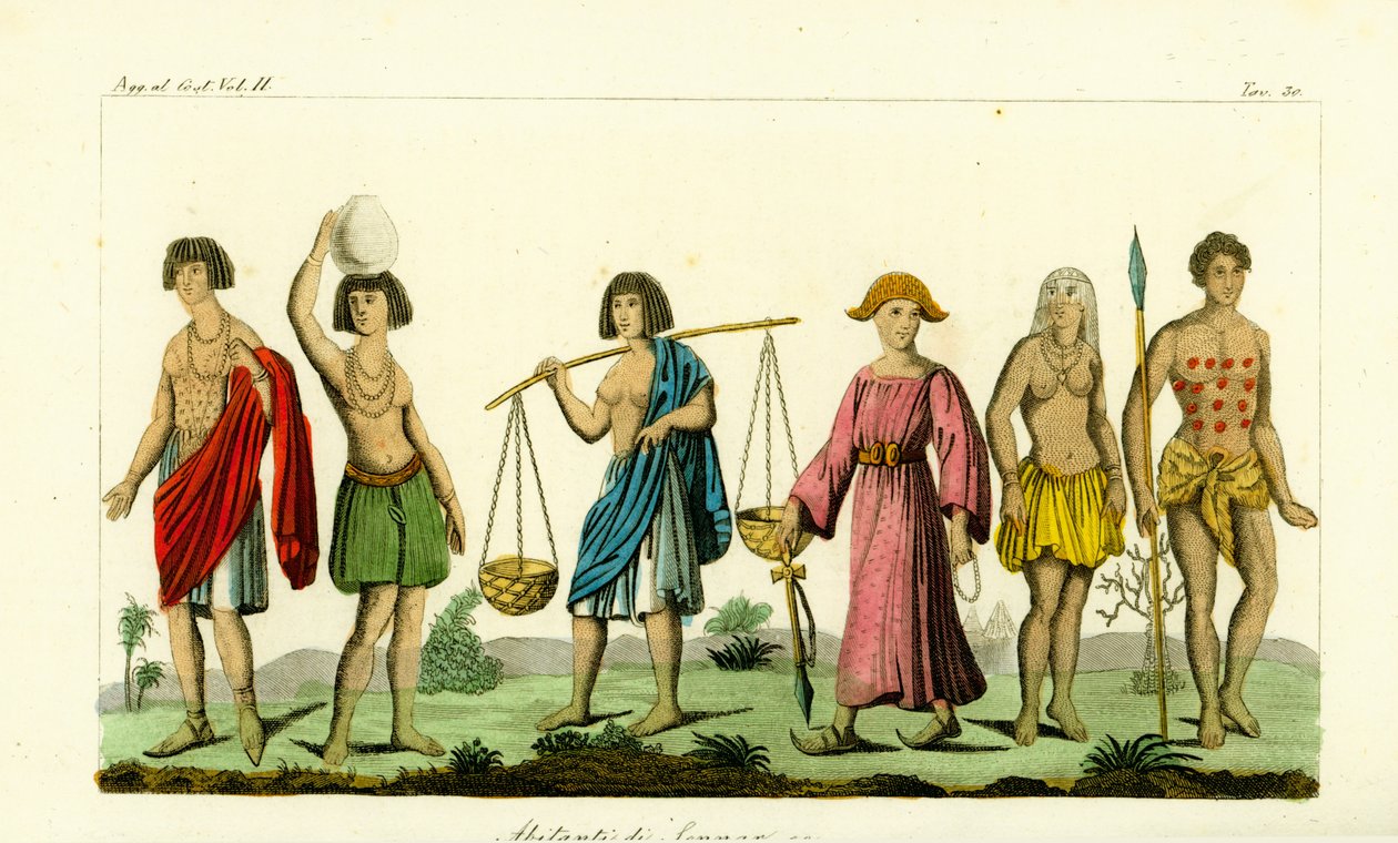 Traje dos habitantes de Sennar de Unbekannt