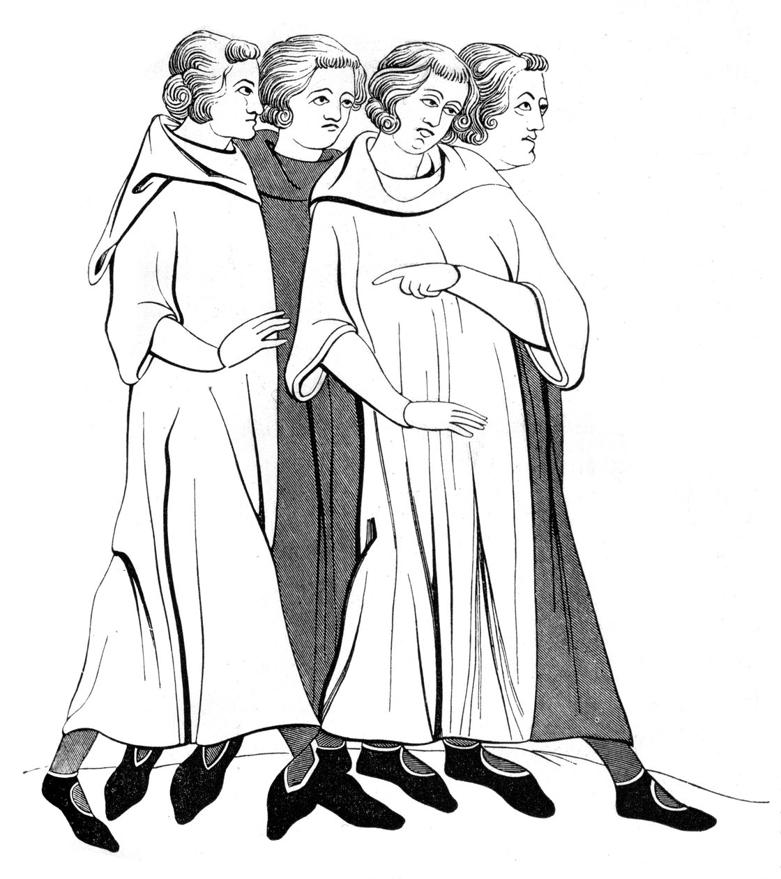 Trajes da burguesia, século XIII 1849 de Unbekannt