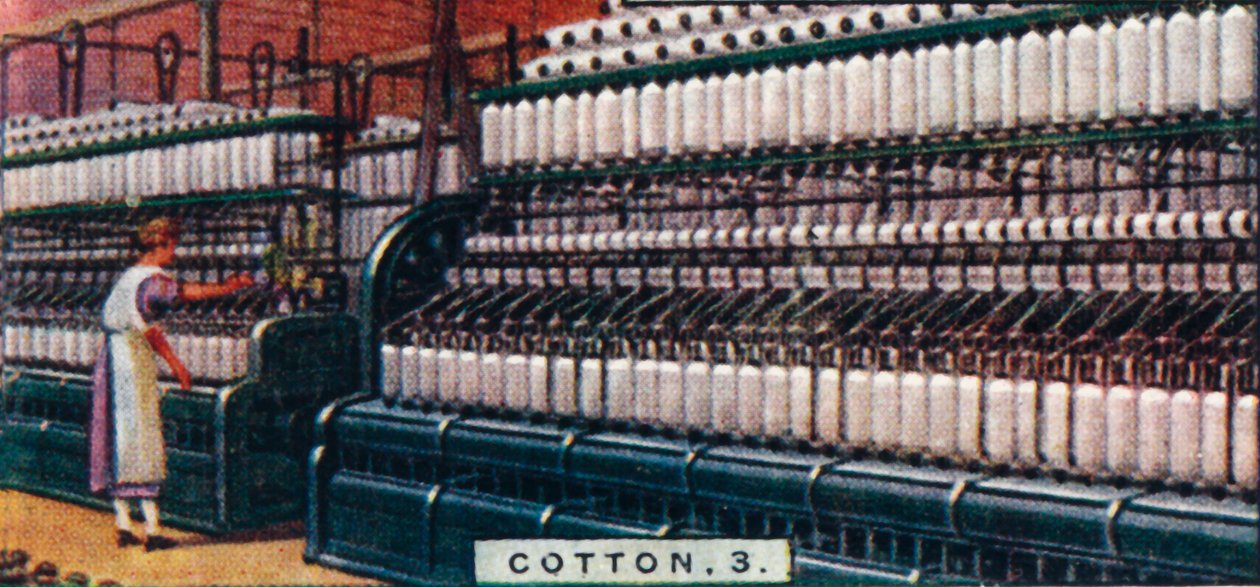 Algodão, 3. - Spinning Machine, Lancashire, 1928 de Unbekannt