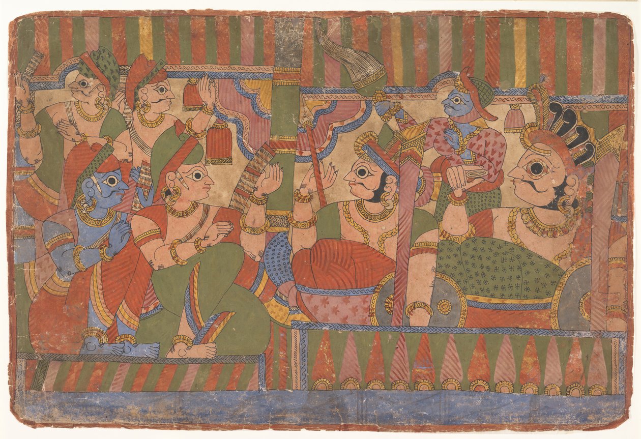 Conselho dos Heróis ... de um Mahabharata Disperso Grandes Descendentes de Mahabharata, ca. 1800. de Unbekannt