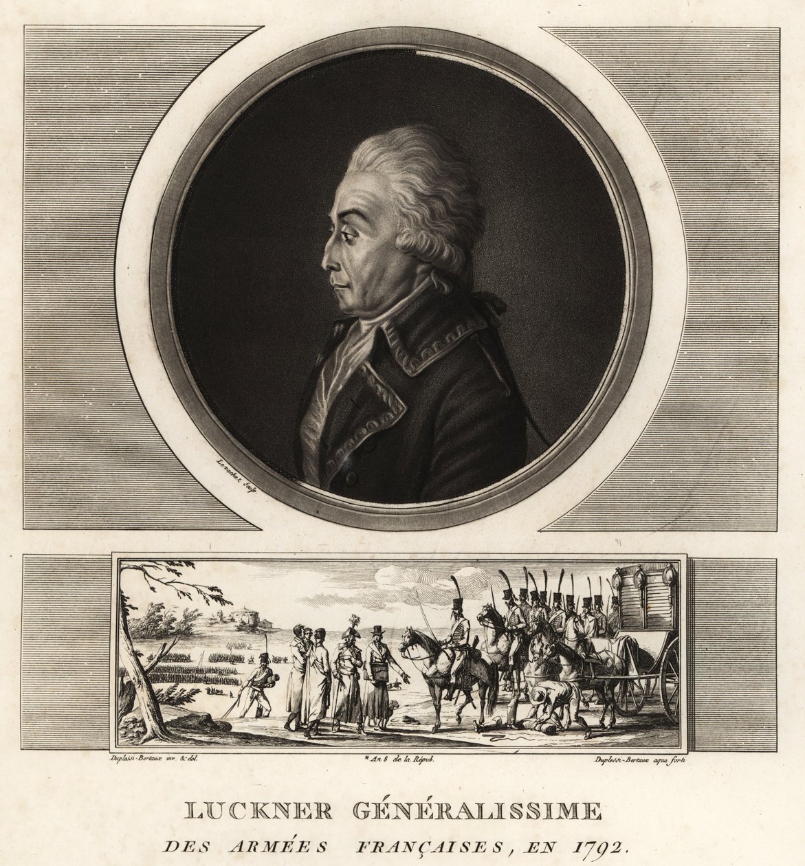 Conde Nicolas Luckner, general revolucionário francês, Generalissime des Armees Francaises, executado em 1794 de Unbekannt