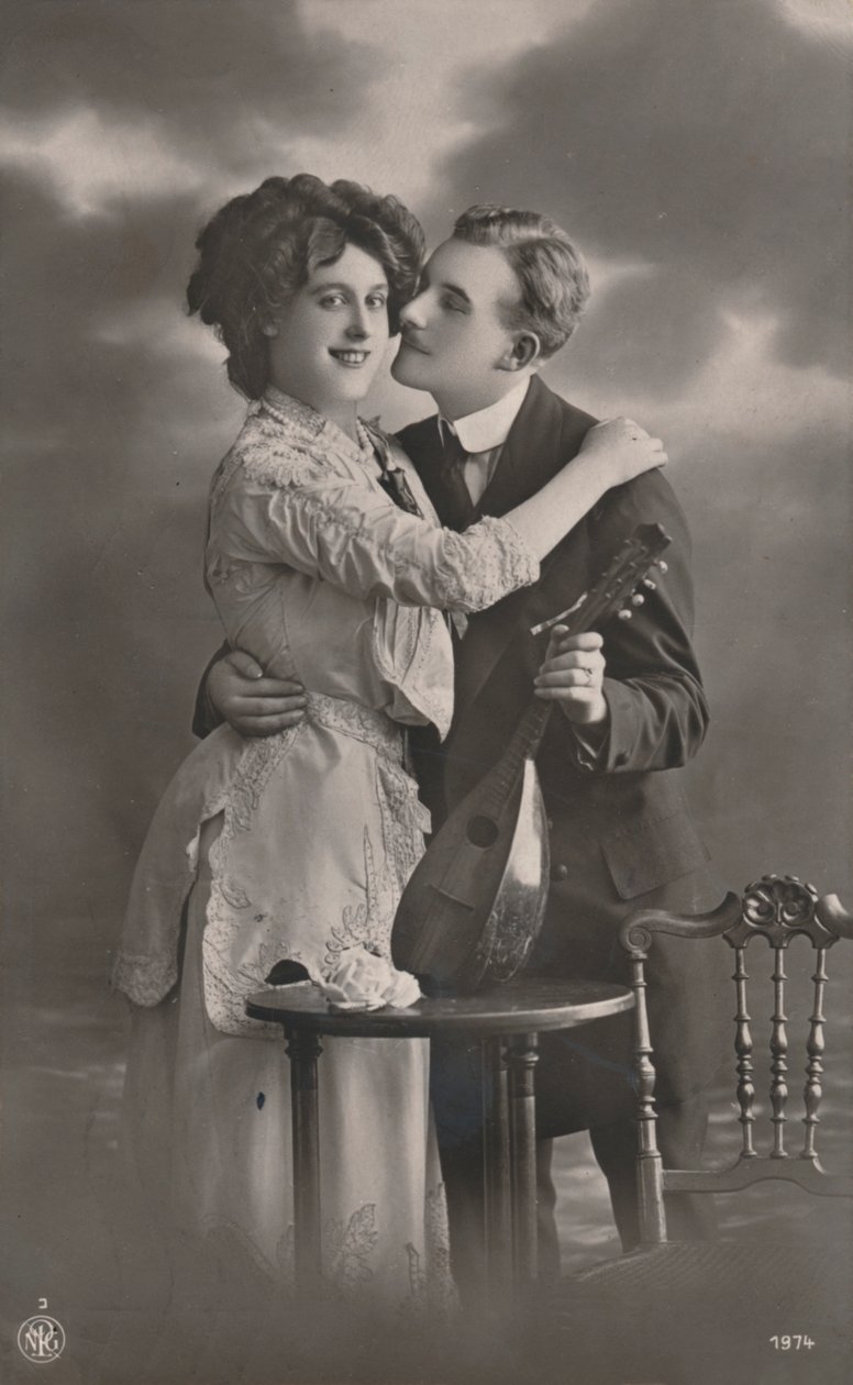 Casal com bandolim, c1910 de Unbekannt