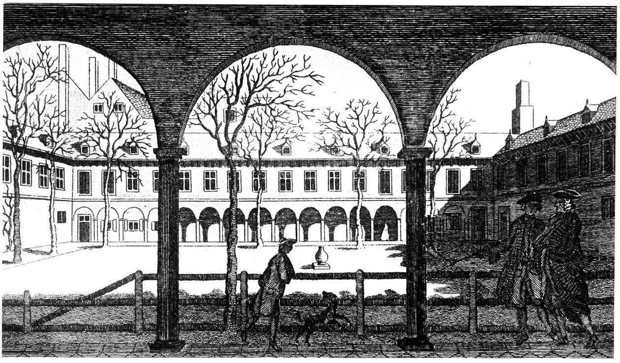 Pátio do Gresham College, Londres, século XVIII de Unbekannt