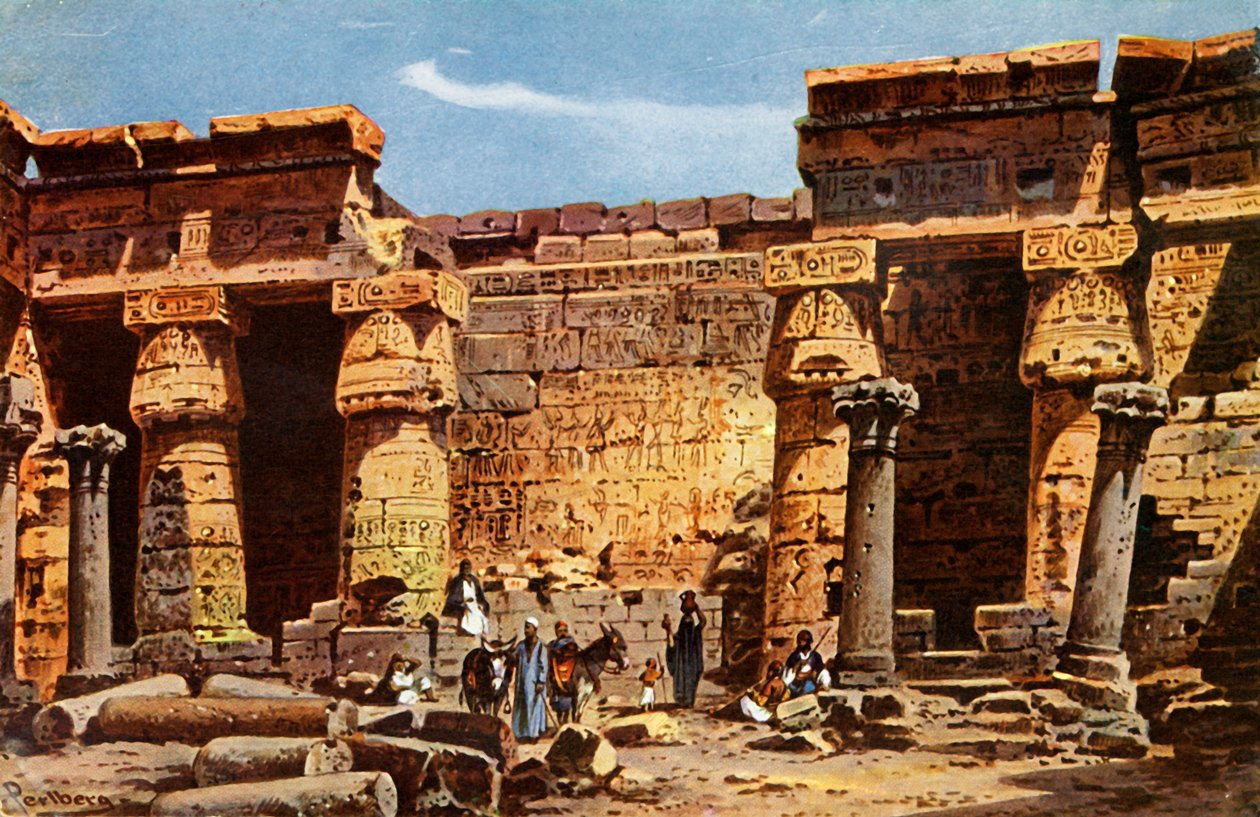 Pátio do templo de Medinet Hobou, c1918-c1939. de Unbekannt
