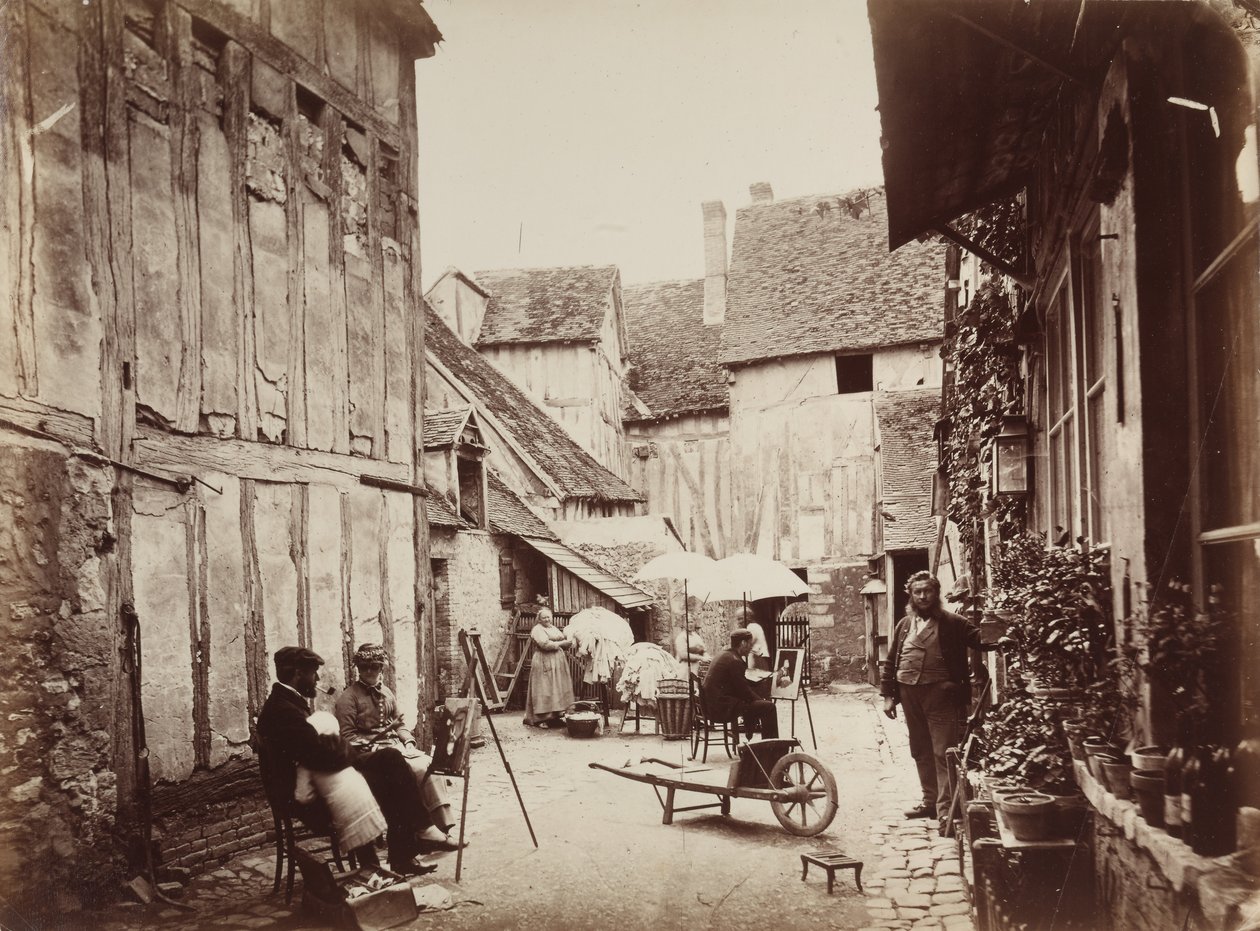 Pátio com pintores, final da década de 1860. de Unbekannt
