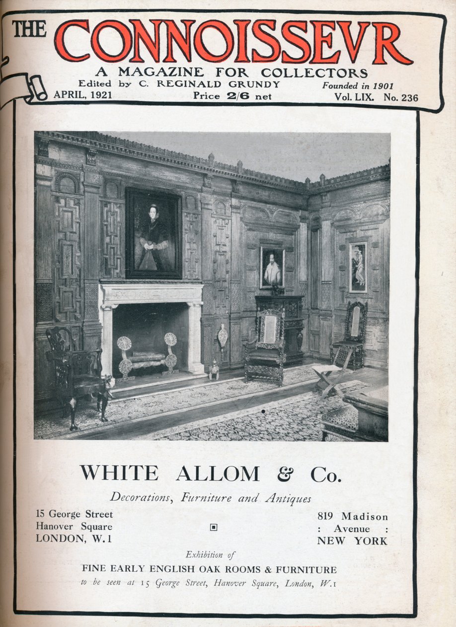 Capa do Connoisseur, abril de 1921 de Unbekannt