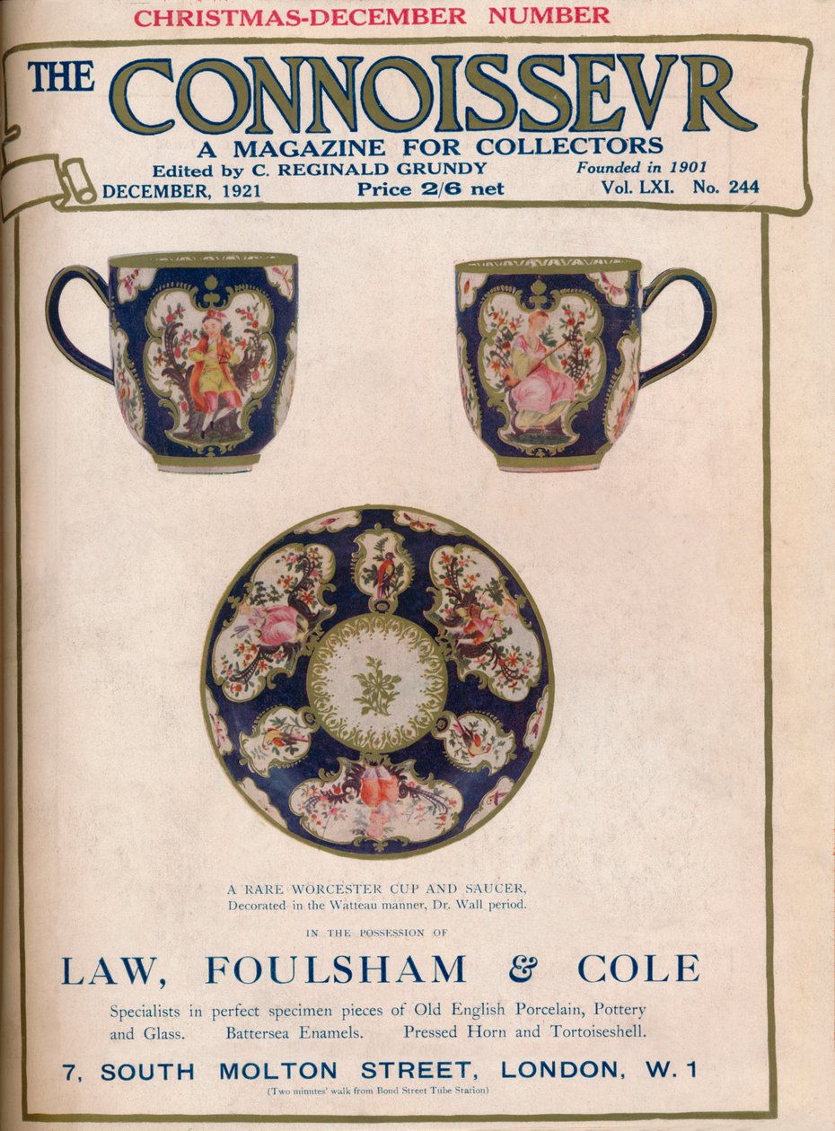 Capa do Connoisseur, dezembro de 1921 de Unbekannt