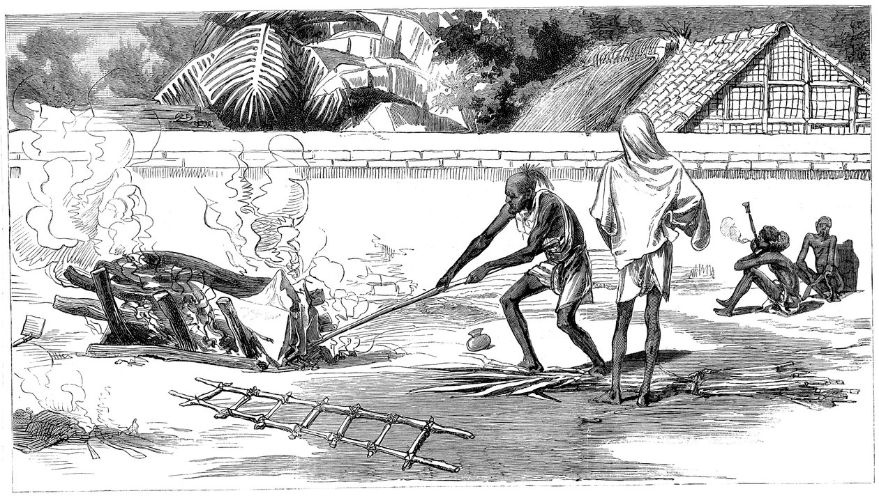 Cremação em Calcutá, Índia, 1882 de Unbekannt