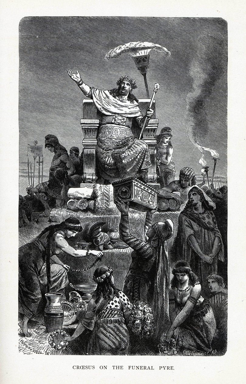 Croesus na pira funerária, 1882 de Unbekannt