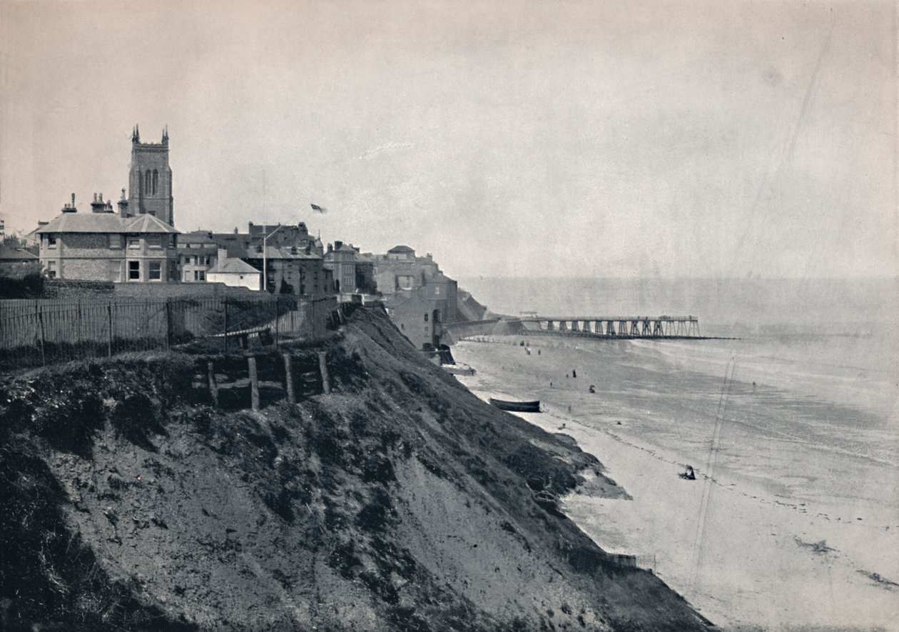 Cromer - Mostrando a Igreja nos Penhascos, 1895 de Unbekannt
