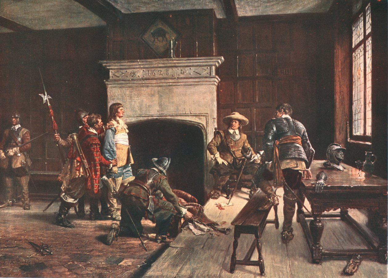 Cromwell no Blue Boar, Holborn, Londres, 1640, c1883, c1902. de Unbekannt
