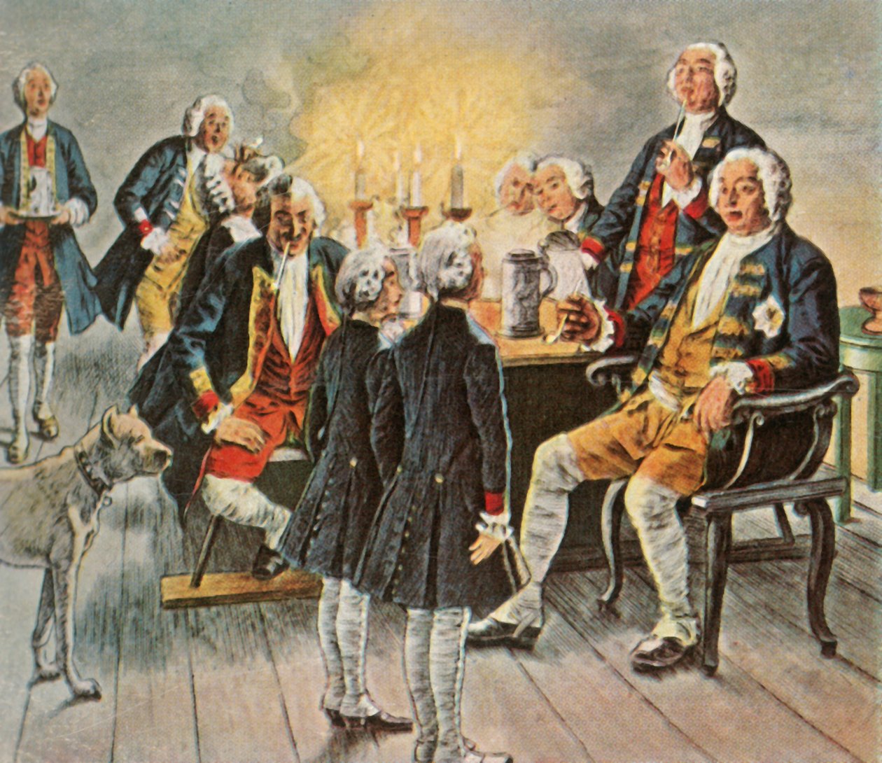 O príncipe herdeiro Frederick e o príncipe Henry ... deram a seu pai o rei Good Night, 1727, 1936. de Unbekannt