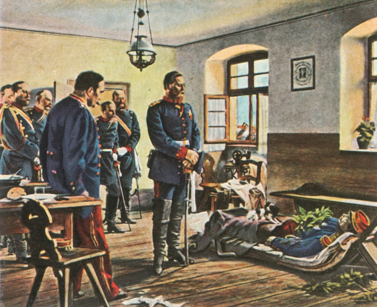 Príncipe herdeiro Friedrich Wilhelm com o corpo do general Douay, 4 de agosto de 1870, 1936. de Unbekannt