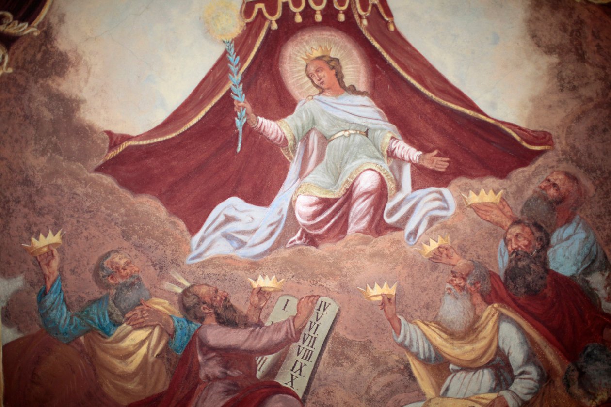 Afresco de Maria Coroada na igreja de Loreto; Praga República Checa de Unbekannt