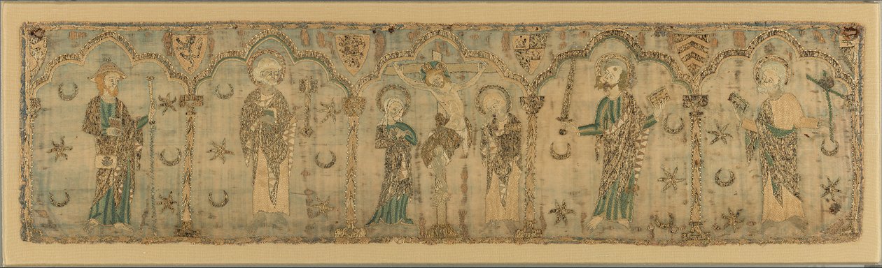 Crucificação ladeada por Santos, britânicos, ca. 1270 provavelmente antes de 1272. de Unbekannt