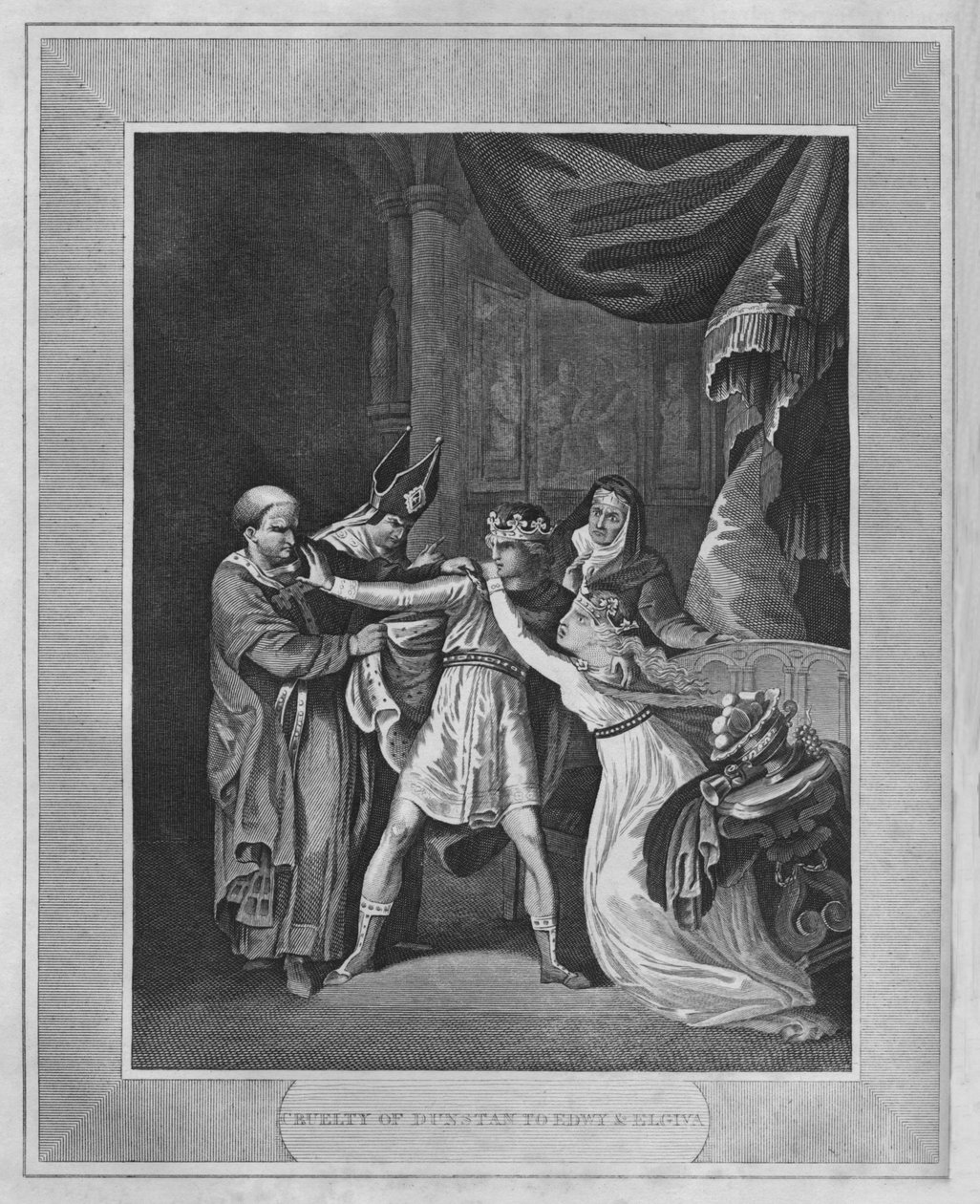 Crueldade de Dunstan a Edwy e Elgiva, 1838 de Unbekannt