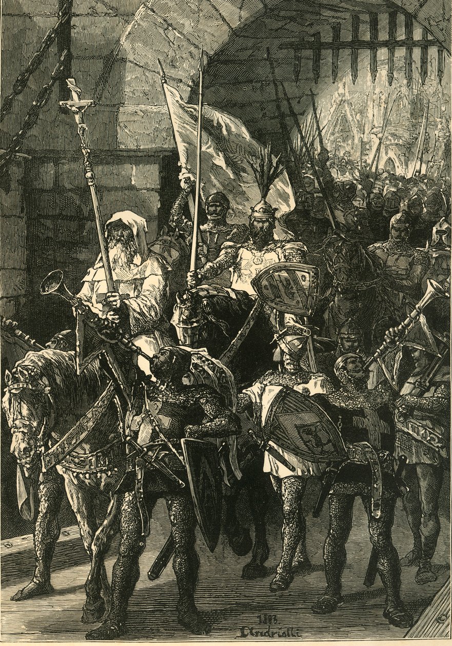 Cruzados em março do século XII, 1890. de Unbekannt