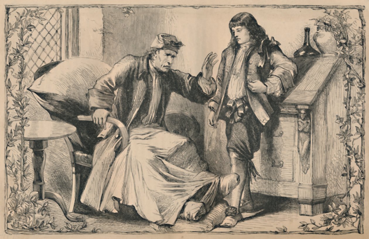 Crusoé aconselhado por seu pai, c1870 de Unbekannt
